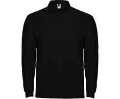 Roly Ilgarankoviai polo marškiniai su briaunuota apykakle ESTRELLA L/S Juoda