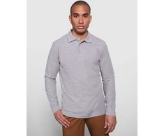 Roly Ilgarankoviai polo marškiniai su briaunuota apykakle ESTRELLA L/S Heather pilkas