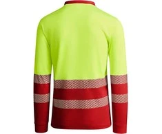 Roly Ilgomis rankovėmis techniniai polo marškiniai ATRIO LS Darbo vieta raudona / fluoro geltona