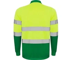 Roly Ilgomis rankovėmis techniniai polo marškiniai POLARIS L/S Sodas žalia / fluoro geltona