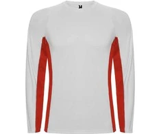 Roly Ilgomis rankovėmis techniniai reglano marškiniai SHANGHAI L/S Balta/raudona