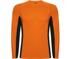 Roly Techniniai ilgomis rankovėmis reglano marškiniai SHANGHAI L/S Fluoro oranžinė/juoda