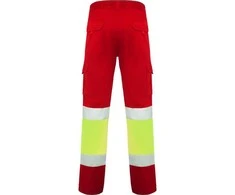 Roly Kelnės su gerai matomomis keliomis kišenėmis DAILY STRETCH HV Darbo vieta raudona / fluoro geltona
