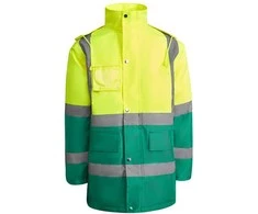 Roly Kombinuota ir paminkštinta gerai matoma parka MERAK Sodas žalia / fluoro geltona