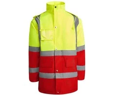 Roly Kombinuota ir paminkštinta gerai matoma parka MERAK Darbo vieta raudona / fluoro geltona