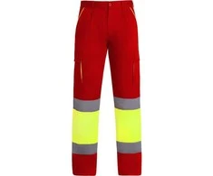 Roly Matomos ilgos kelnės su pamušalu ir kišenėmis ENIX Darbo vieta raudona / fluoro geltona