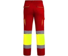 Roly Matomos ilgos kelnės su pamušalu ir kišenėmis ENIX Darbo vieta raudona / fluoro geltona