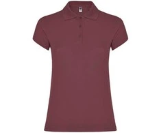 Roly Moteriški trumpų rankovių polo marškinėliai STAR WOMAN Berry red