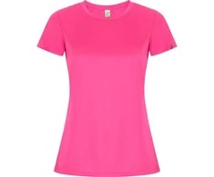 Roly Perdirbtos CONTROL-DRY poliesterio marškinėliai trumpomis rankovėmis IMOLA WOMAN Fluoro rožinė