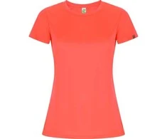 Roly Priglundantys trumpomis rankovėmis marškiniai iš CONTROL-DRY IMOLA WOMAN Fluoro koralas
