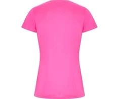 Roly Perdirbtos CONTROL-DRY poliesterio marškinėliai trumpomis rankovėmis IMOLA WOMAN Fluoro rožinė