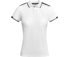 Roly Moteriški techniniai polo marškiniai su trumpomis rankovėmis TAMIL WOMAN Balta/juoda