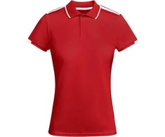 Roly Antibakteriniai moteriški polo marškiniai trumpomis rankovėmis TAMIL WOMAN Raudona/balta