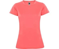Roly Priglundantys trumpų rankovių techniniai marškinėliai MONTECARLO WOMAN Fluoro koralas