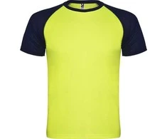 Roly Reglano trumpomis rankovėmis sportiniai marškiniai INDIANAPOLIS Fluoro geltona / tamsi mėlyna