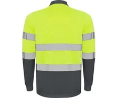 Roly Techniniai, gerai matomi ilgomis rankovėmis polo marškinėliai POLARIS L/S Švino/fluoro geltona
