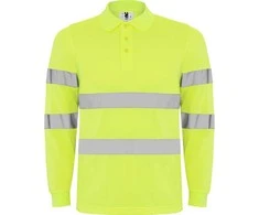Roly Techniniai, gerai matomi ilgomis rankovėmis polo marškinėliai POLARIS L/S Fluoro geltona