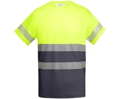 Roly Techniniai gerai matomi marškinėliai trumpomis rankovėmis TAURI Švino/fluoro geltona