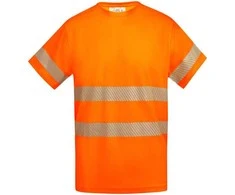 Roly Techniniai gerai matomi marškinėliai trumpomis rankovėmis TAURI Fluoro oranžinė