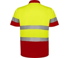 Roly Techniniai matomi polo marškiniai trumpomis rankovėmis POLARIS Darbo vieta raudona / fluoro geltona