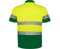 Roly Techniniai gerai matomi trumpomis rankovėmis polo marškinėliai POLARIS Sodas žalia / fluoro geltona