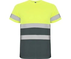 Roly Techniniai gerai matomi trumpomis rankovėmis marškinėliai DELTA Švino/fluoro geltona