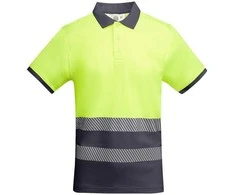 Roly Techniniai gerai matomi trumpomis rankovėmis polo marškinėliai ATRIO Švino/fluoro geltona