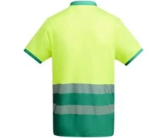 Roly Techniniai gerai matomi trumpomis rankovėmis polo marškinėliai ATRIO Sodas žalia / fluoro geltona
