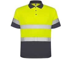 Roly Techniniai gerai matomi trumpomis rankovėmis polo marškinėliai POLARIS Švino/fluoro geltona