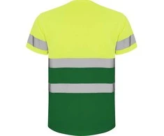 Roly Techniniai gerai matomi trumpomis rankovėmis marškinėliai DELTA Sodas žalia / fluoro geltona