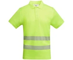 Roly Techniniai gerai matomi trumpomis rankovėmis polo marškinėliai ATRIO Fluoro geltona