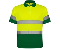 Roly Techniniai gerai matomi trumpomis rankovėmis polo marškinėliai POLARIS Sodas žalia / fluoro geltona