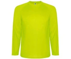 Roly Techniniai ilgomis rankovėmis marškinėliai su reglano raštu MONTECARLO L/S Fluoro geltona