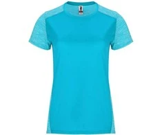 Roly Techniniai marškinėliai trumpomis rankovėmis ZOLDER WOMAN Turquoise/heather turquoise