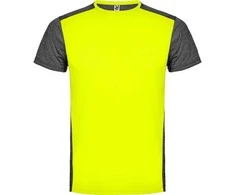 Roly Techniniai marškinėliai trumpomis rankovėmis ZOLDER Fluoro geltona / virsjinio juoda