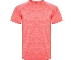 Roly Reglano rašto trumpomis rankovėmis poliesterio marškiniai AUSTIN Heather fluor coral