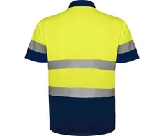 Roly Techniniai trumpomis rankovėmis polo marškiniai POLARIS Tamsiai mėlyna / fluorescencinė geltona