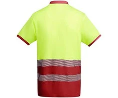 Roly Techniniai trumpomis rankovėmis polo marškiniai ATRIO Darbo vieta raudona / fluoro geltona