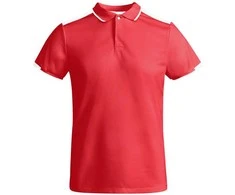 Roly Vyrų trumpų rankovių polo marškiniai iš perdirbto poliesterio TAMIL Raudona/balta