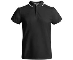 Roly Vyrų trumpų rankovių polo marškiniai iš antibakterinio poliesterio TAMIL Juoda/balta