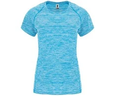 Roly Trumpų rankovių moteriški poliesterio marškiniai AUSTIN WOMAN Heather turquoise