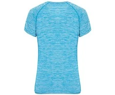 Roly Trumpų rankovių moteriški poliesterio marškiniai AUSTIN WOMAN Heather turquoise