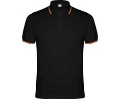 Roly Trumpų rankovių polo marškiniai su žakardo detalėmis NATION Juoda