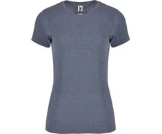 Roly Viržių imitacijos trumpų rankovių marškinėliai FOX WOMAN Heather denim