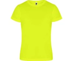 Roly Trumpų rankovių techniniai marškinėliai su apvalia apykakle CAMIMERA Fluoro geltona
