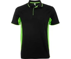 Roly Trumpų rankovių techniniai polo marškinėliai, idealiai tinkantys sportui MONTMELO Juoda/laimė