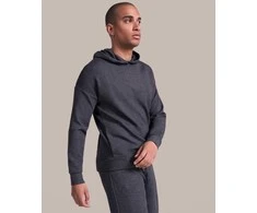 Roly Unisex džemperis su gobtuvu iš lengvo audinio MANASLU Heather juodas