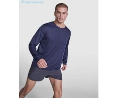 Roly Unisex ilgarankoviai techniniai marškinėliai ESTORIL L/S Tamsiai mėlyna