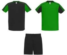 Roly Unisex sportinis komplektas, kurį sudaro 2 marškinėliai + 1 pora šortų JUVE Paparčio žalia/juoda