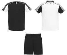 Roly Unisex sportinis komplektas, kurį sudaro 2 marškinėliai + 1 pora šortų JUVE Balta/juoda